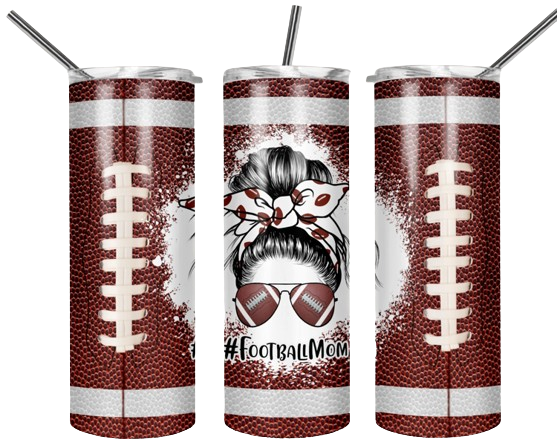 Football Mom Bun 20 oz Tumbler