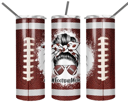 Football Mom Bun 20 oz Tumbler