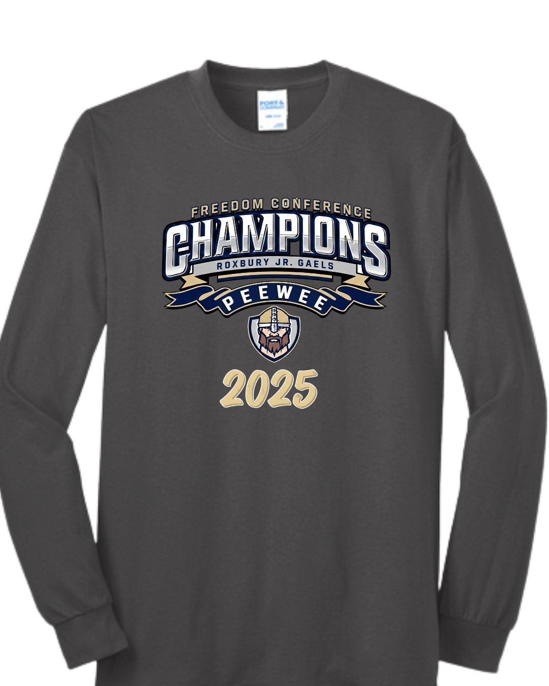 PEEWEE CHAMPIONS long sleeve  Navy or Grey