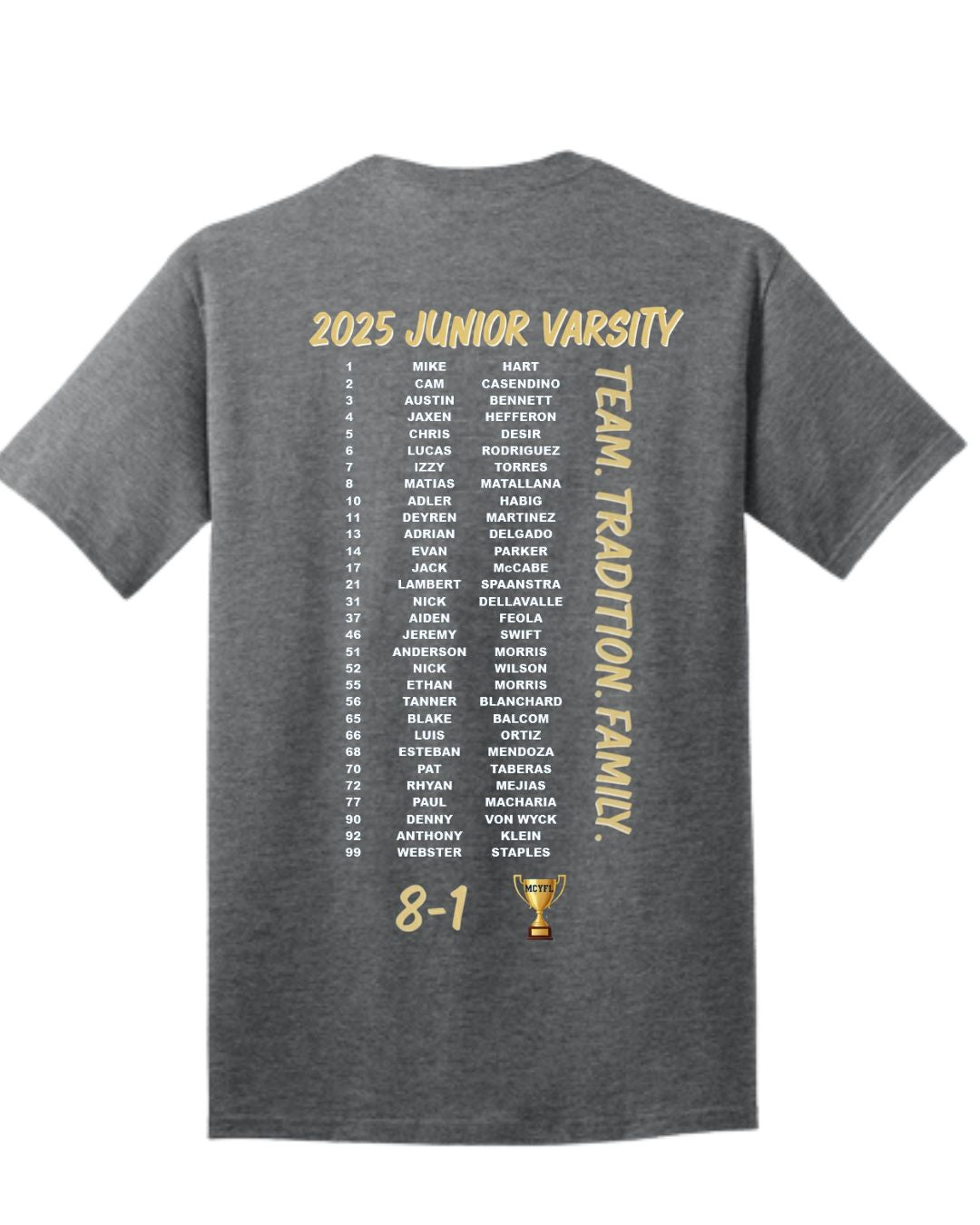 JV CHAMPIONS t-shirt:  Navy or Grey