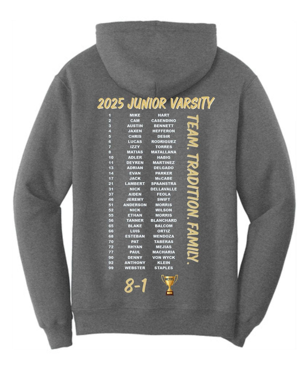 JV CHAMPIONS Hoodie:  Navy or Grey