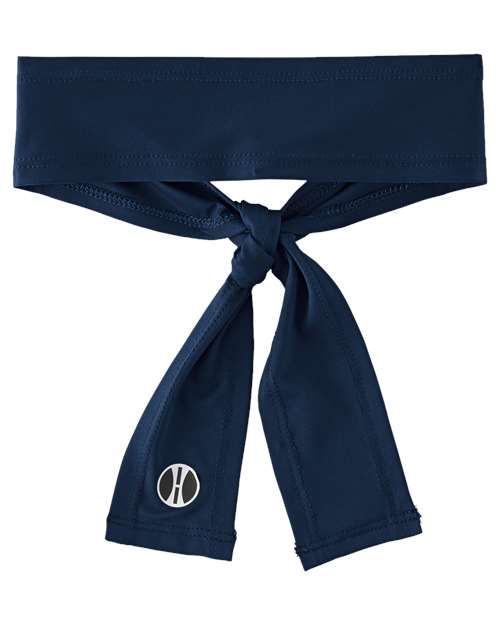 Roxbury Script Tie Back Headband:  Glitter or White Puff