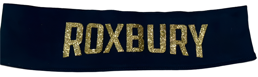 Roxbury Tie Back Headband:  Glitter or White Puff