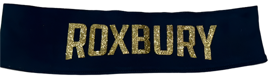 Roxbury Tie Back Headband:  Glitter or White Puff