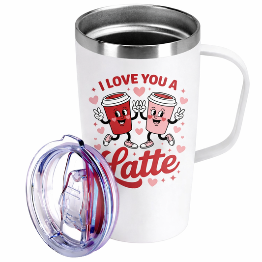 Love You A Latte 19  oz Tumbler with Handle