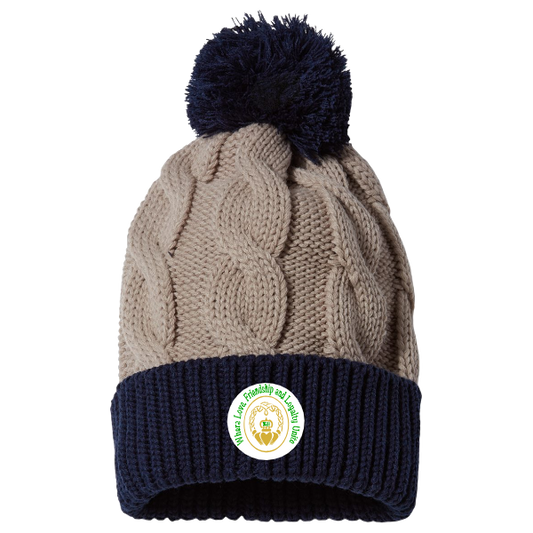WOIH Cable Knit Pom Pom Hat