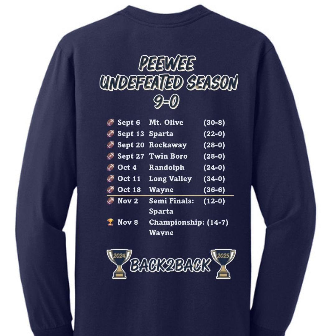 PEEWEE CHAMPIONS long sleeve  Navy or Grey