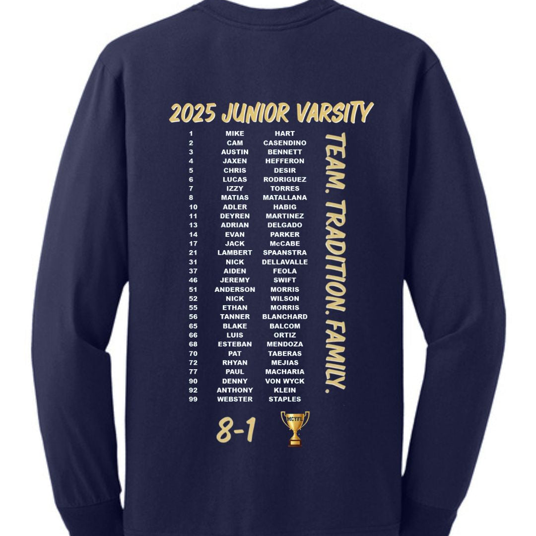 JV CHAMPIONS long sleeve  Navy or Grey