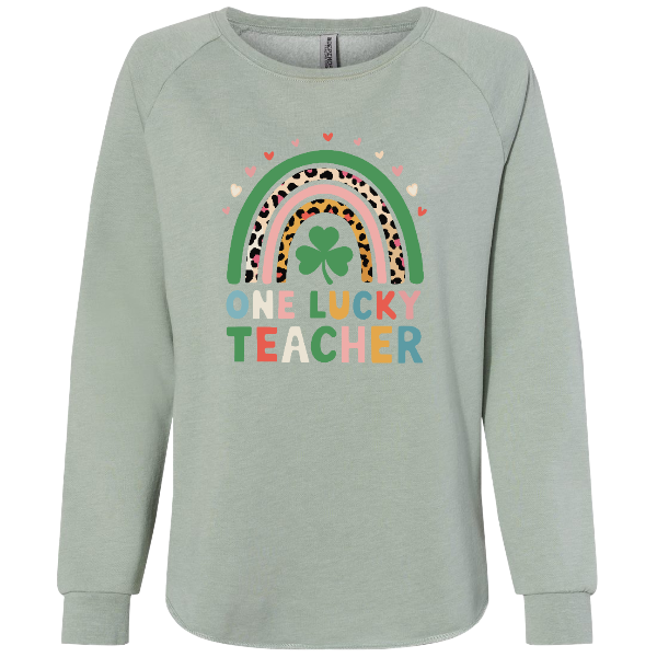 One Lucky Teacher Women's Lightweight Crew sweatshirt