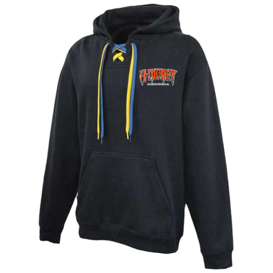 A-Money Hoodie with Orange and White Laces:  Adult sizes only