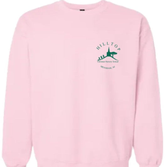 Hilltop Nursey School Pink Crewneck Sweatshirt with Personalization Option