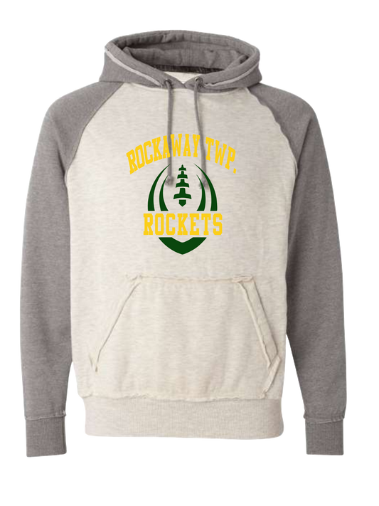 Rockets Vertical Football with Personalized Football Player(s) /Cheerleader:  Colorblock Hoodie