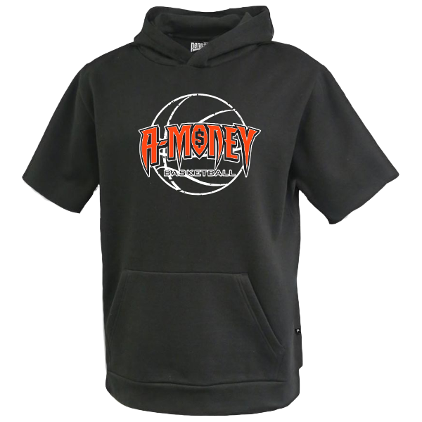 Warm Up Short Sleeve Hoodie:  A-Money with Basketball logo