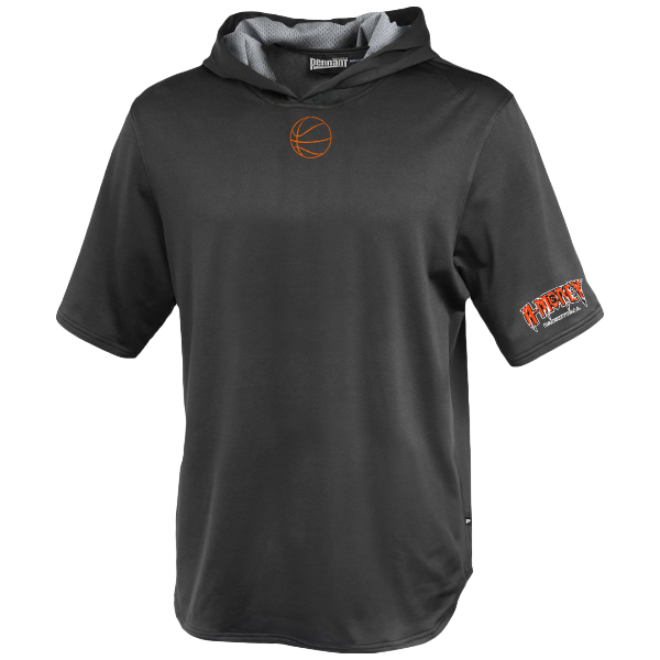 Warm Up Short Sleeve Hoodie: Basketball with A-Money on Sleeve