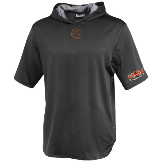Warm Up Short Sleeve Hoodie: Basketball with A-Money on Sleeve