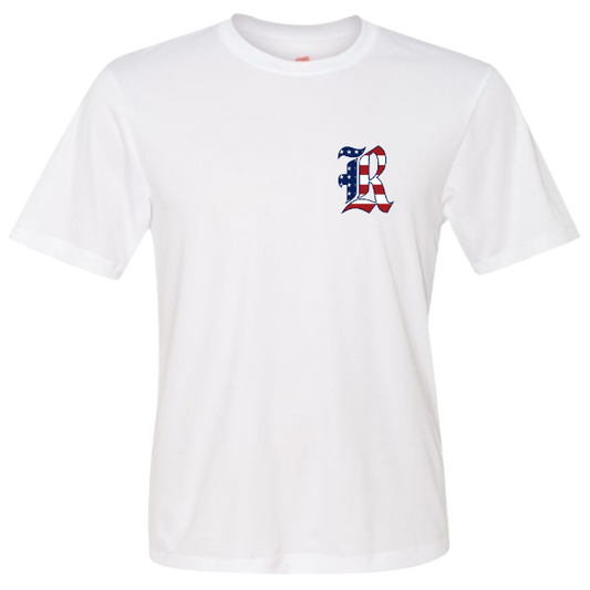Short sleeve Dri Fit American Flag Logo T-shirt: Youth and Adult