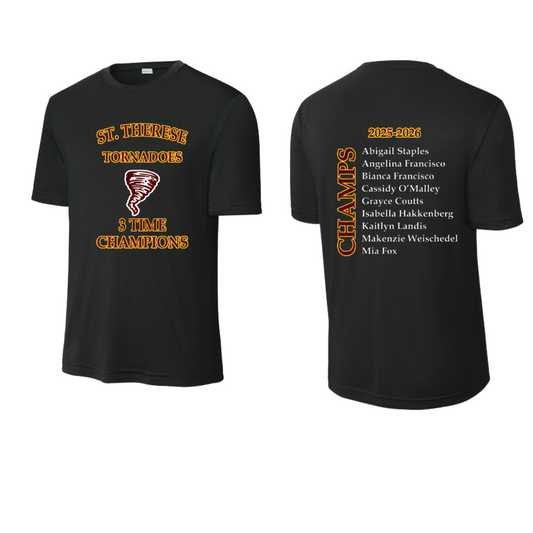 7th Grade GIRLS:  CYO 3 Time Champions Dri Fit T-shirt