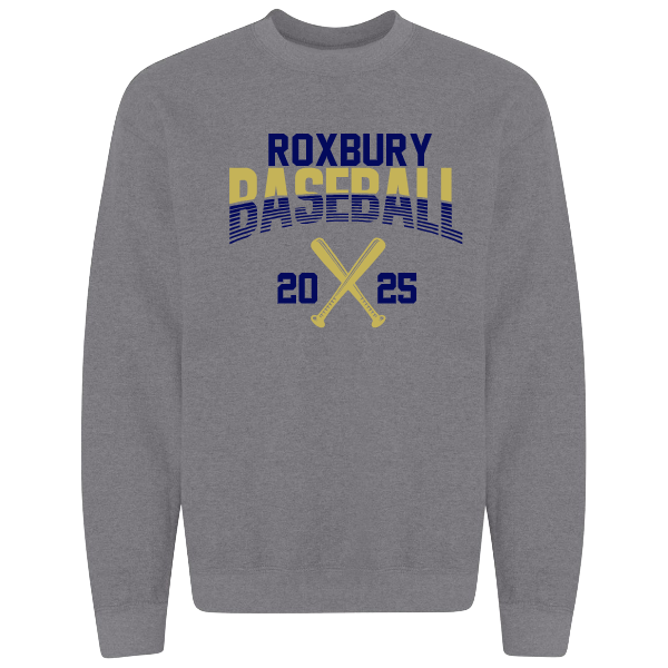 Roxbury Baseball Navy and Gold  Crewneck Sweatshirt:  Youth and Adult